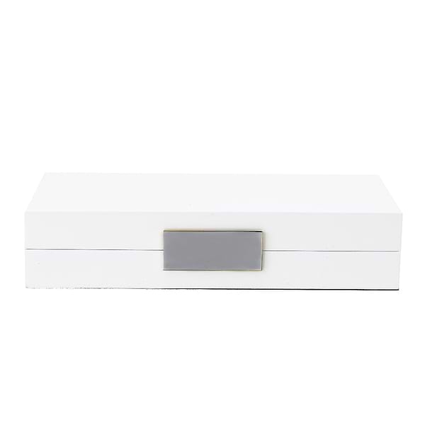 White Lacquer Box With Silver