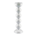 Tall White Bobbin Candlestick - 24cm