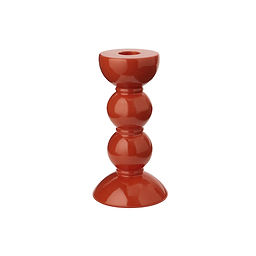 Medium Orange Bobbin Candlestick - 14cm