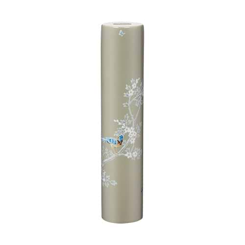 Grey Chinoiserie Candlestick