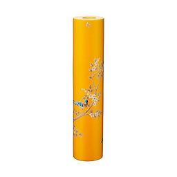 Yellow Chinoiserie Candlestick