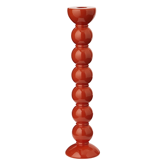 Extra Tall Orange Bobbin Candlestick - 33cm