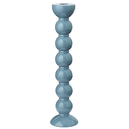 Extra Tall Chambray Blue Bobbin Candlestick - 33cm