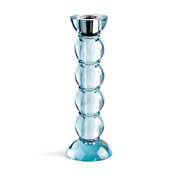 Icy Bobbin Candlestick Blue 23cm