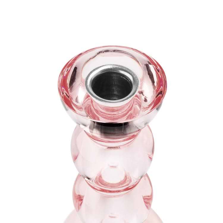 Icy Bobbin Candlestick Pink 14cm