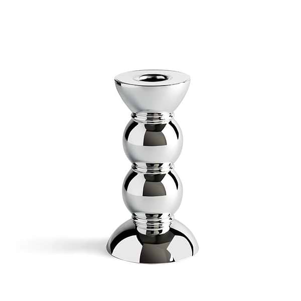14cm Bobbin Candlestick Chrome
