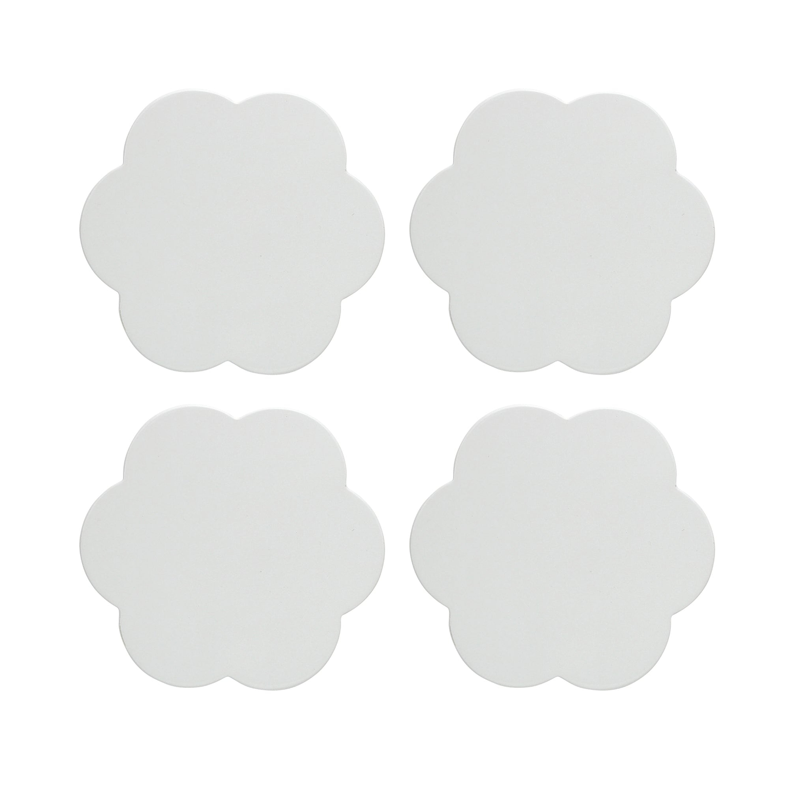 White Scallop Coasters – Set of 4