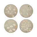 Grey Chinoiserie Coasters - Set of 4