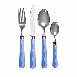 Wave Cutlery - Periwinkle & Pale Blue (16‑Piece Set)