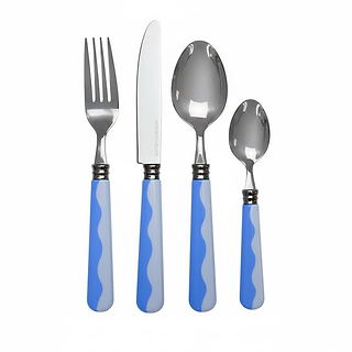Wave Cutlery - Periwinkle & Pale Blue (16‑Piece Set)