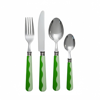 Wave Cutlery - Leaf & Apple Green (16‑Piece Set)