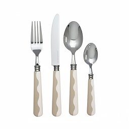 Wave Cutlery - Cappuccino & White (16‑Piece Set)