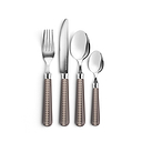 Mink & Cappuccino Bobbin Cutlery - 16-Piece Set