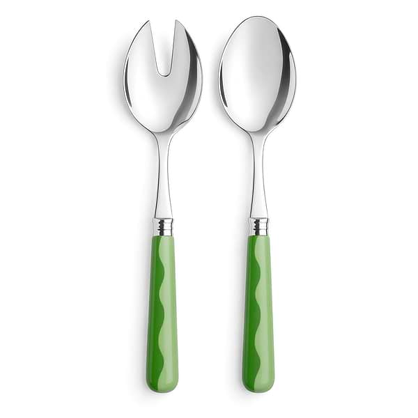 Wave Salad Servers - Leaf & Apple Green (2‑Piece Set)