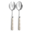 Wave Salad Servers - Cappuccino & White (2‑Piece Set)