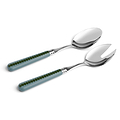 Chambray & Khaki Bobbin Salad Servers - 2-Piece Set