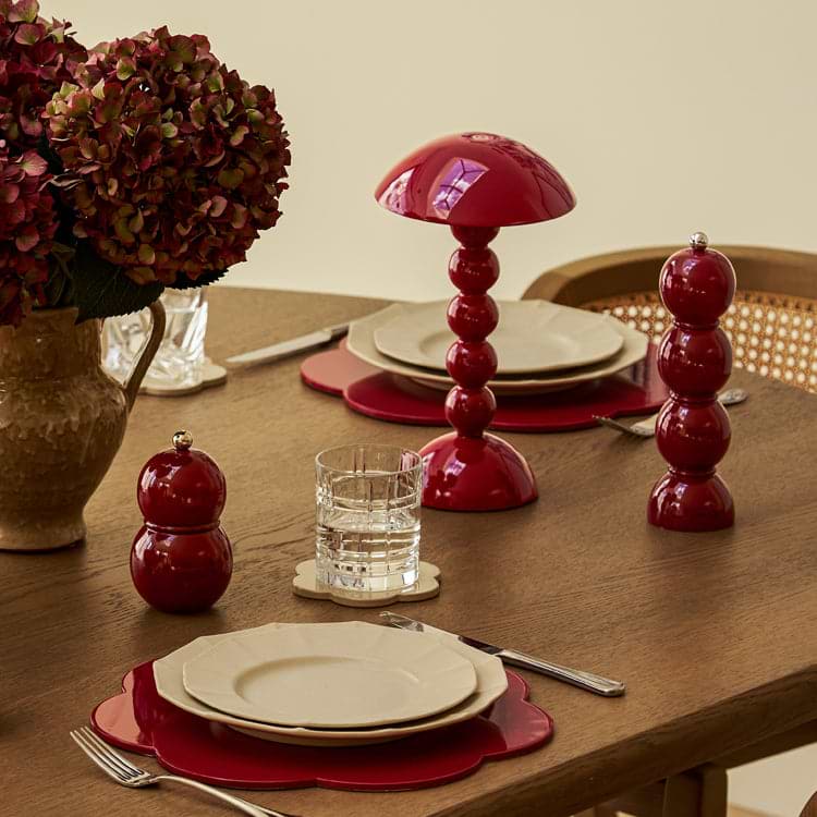 Large Scalloped Edge Tray - Red Lacquer Ottoman Tray | Addison Ross