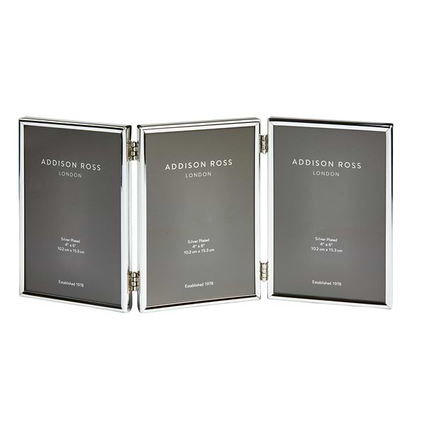 Fine Edged Silver Triple Photo Frame