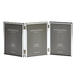 Fine Edged Silver Triple Photo Frame