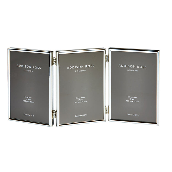 Fine Edged Silver Triple Photo Frame