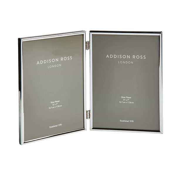 Fine Edged Silver Double Photo Frame