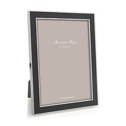 Taupe Enamel & Silver Frame