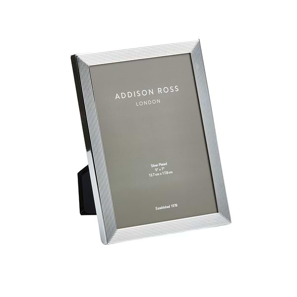 Grooved Silver Plate Photo Frame