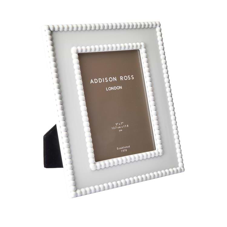 White Enamel Picture Frame with Gold Trim - 8x10 | Addison Ross USA