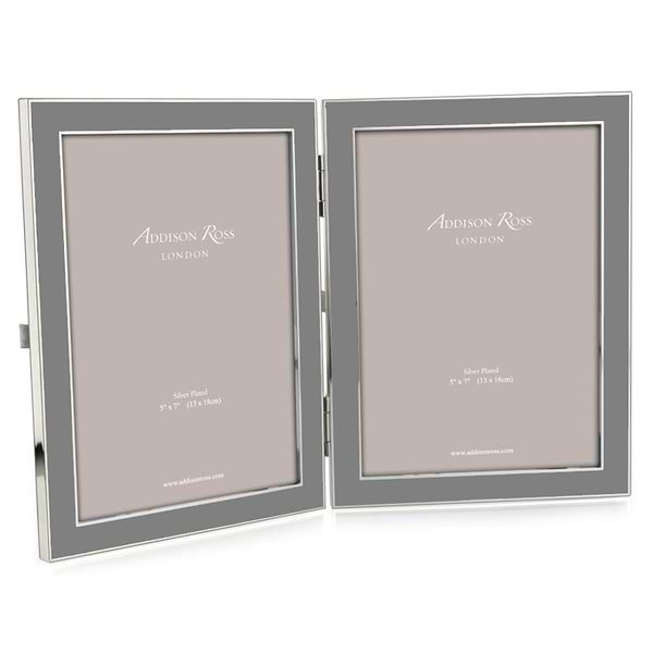Silver Trim, Double Chiffon Enamel Picture Frame
