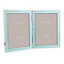 Blue Enamel & Silver Double Frame