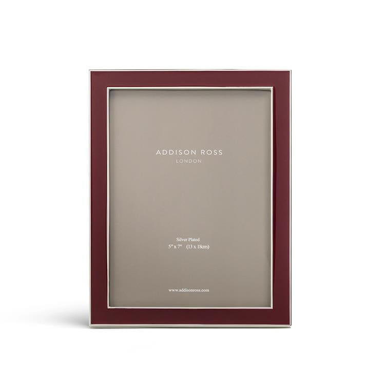 Cherry Enamel & Silver Frame
