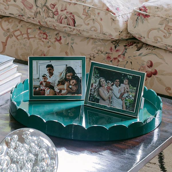 Fern Green Enamel & Silver Frame