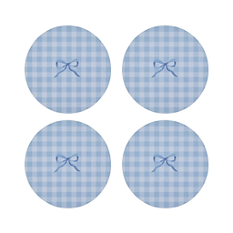 Blue Gingham Coasters- Set of 4