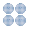 Blue Gingham Coasters- Set of 4