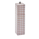 Pink Gingham Square Pillar Salt or Pepper Mill