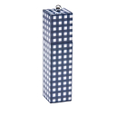 Navy Gingham Square Pillar Salt or Pepper Mill