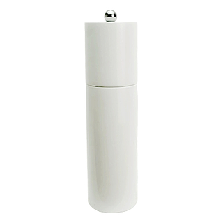 White Round Column Salt or Pepper Mill