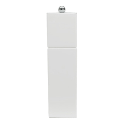 White Square Pillar Salt or Pepper Mill