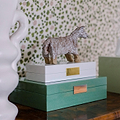 Large Green Shagreen & Silver Glasses Box