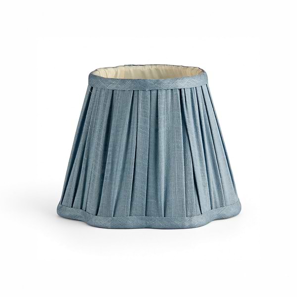 Chambray Blue Scallop Lampshade - 6"