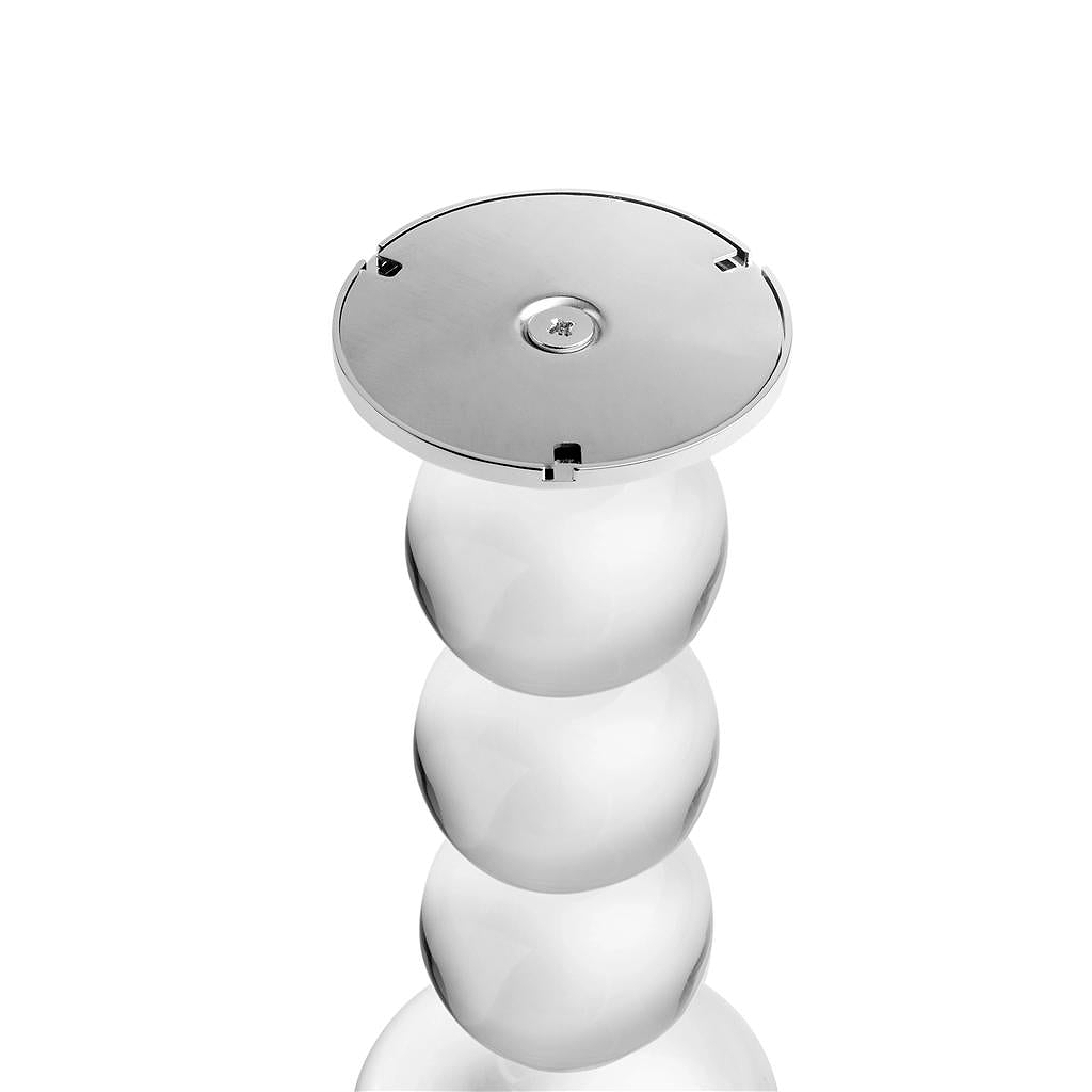 Small Clear Bobbin Lamp Base & Rechargeable Bulb - 19cm