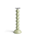 Tall Sage Bobbin Lacquered Lamp Base & Rechargeable Bulb - 34cm