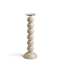 Tall Cappuccino Bobbin Lacquered Lamp Base & Rechargeable Bulb - 34cm