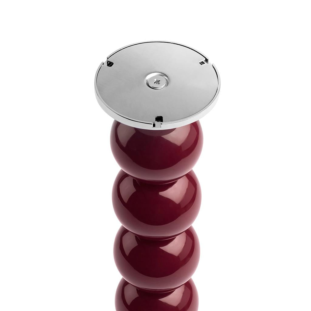 Tall Cherry Bobbin Lacquered Lamp Base & Rechargeable Bulb - 34cm