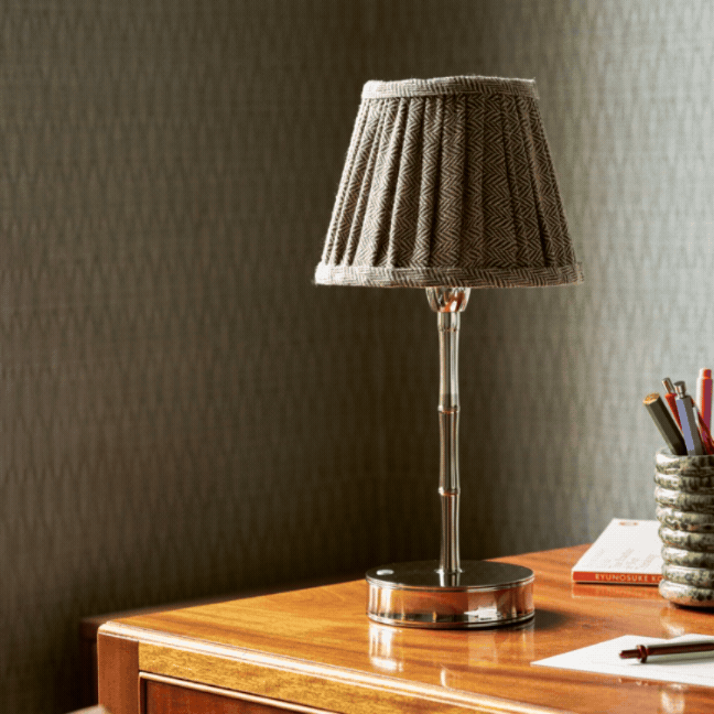 Herringbone Beige Empire Lampshade - 6"