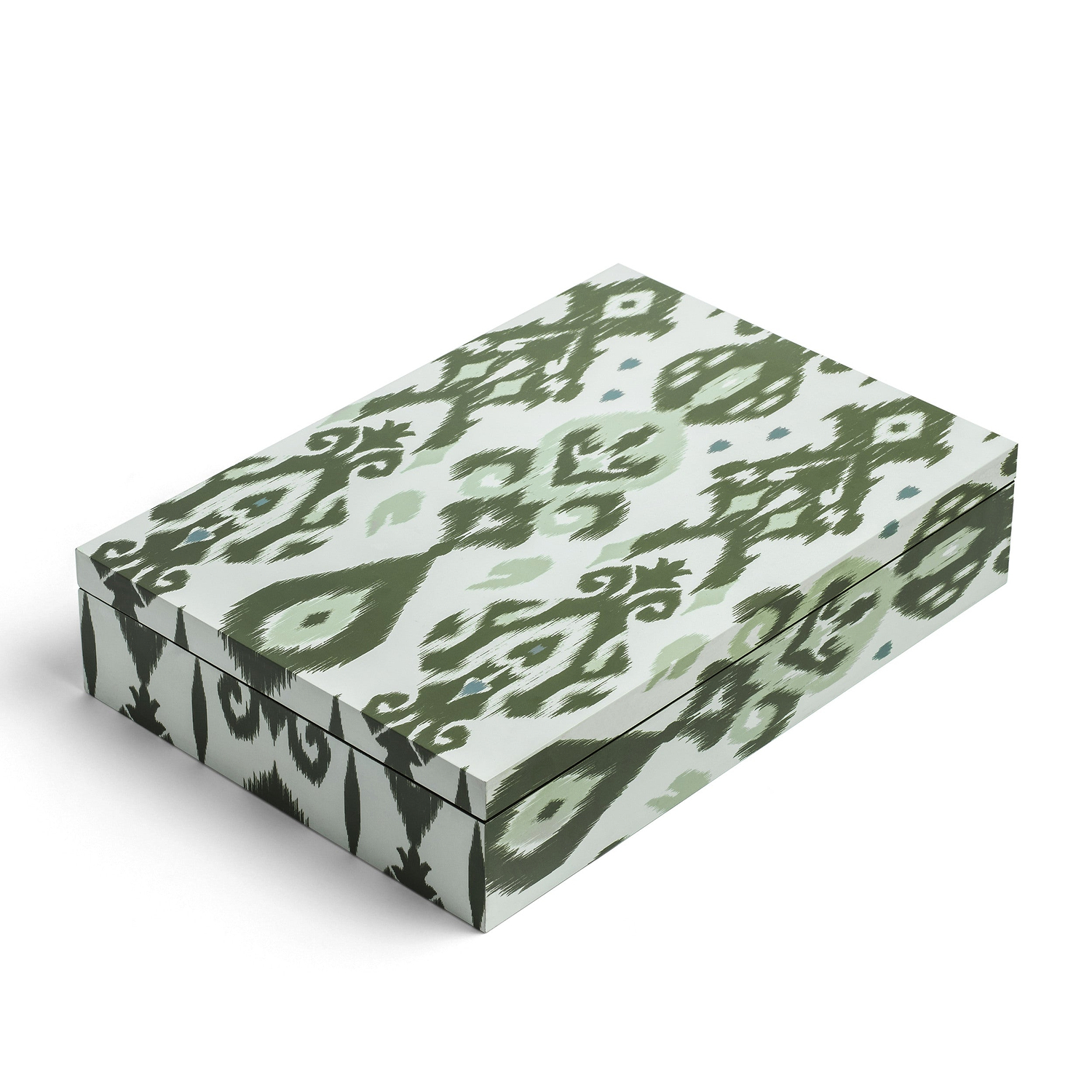 Ikat Green Lacquered Mahjong Set