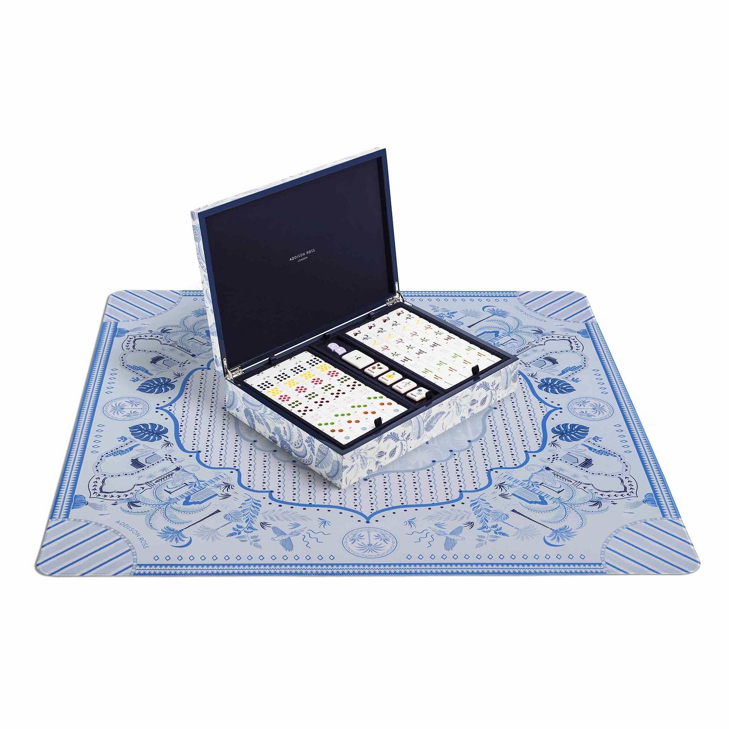 Palm Beach Blue Lacquered Mahjong Set