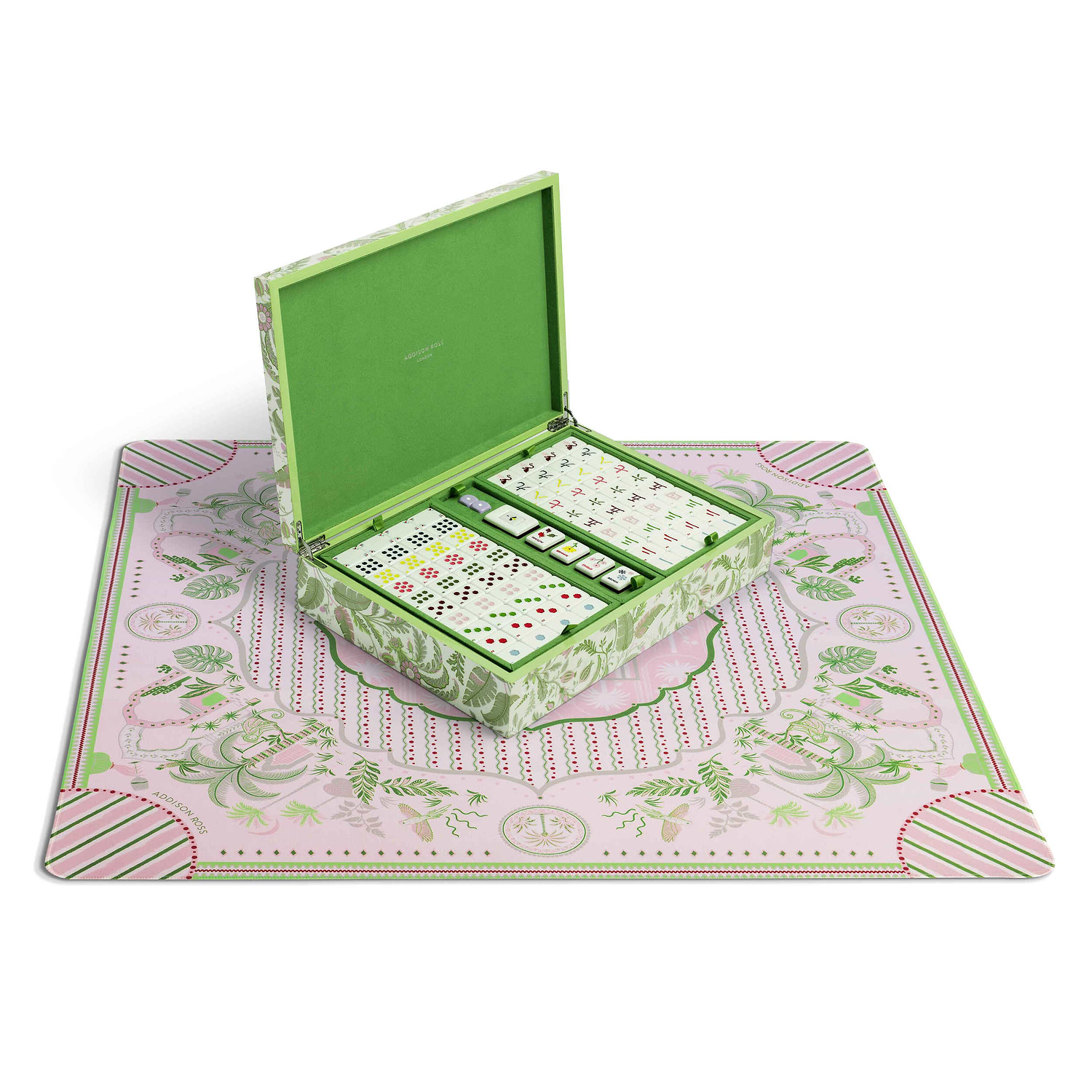 Palm Beach Green Lacquered Mahjong Set