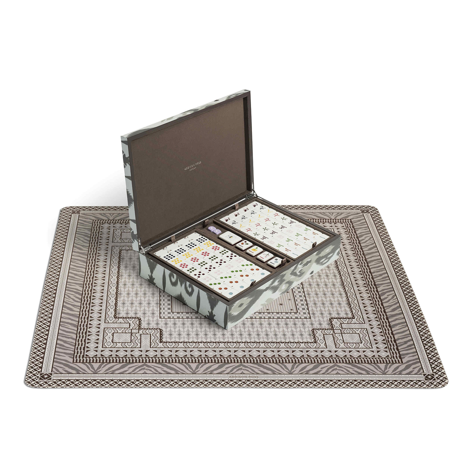 Ikat Mink Lacquered Mahjong Set