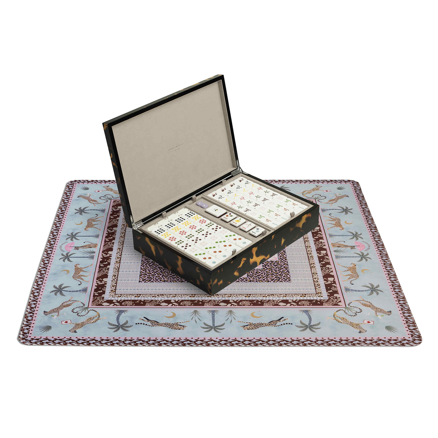 Tortoiseshell Lacquered Mahjong Set